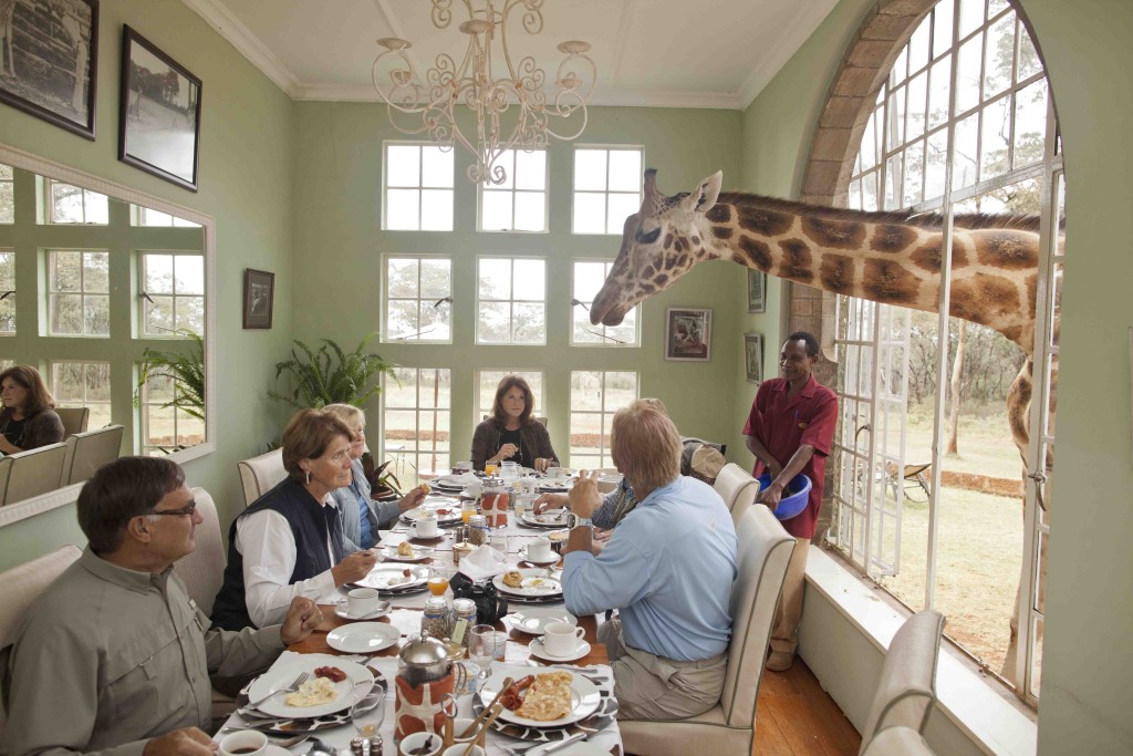 Giraffe Manor - breakfast with giraffes copy